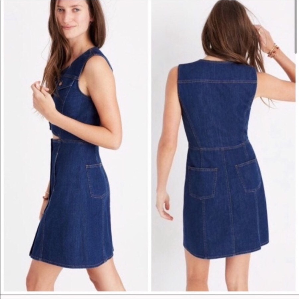 Madewell Denim Mini Dress with Cut Out